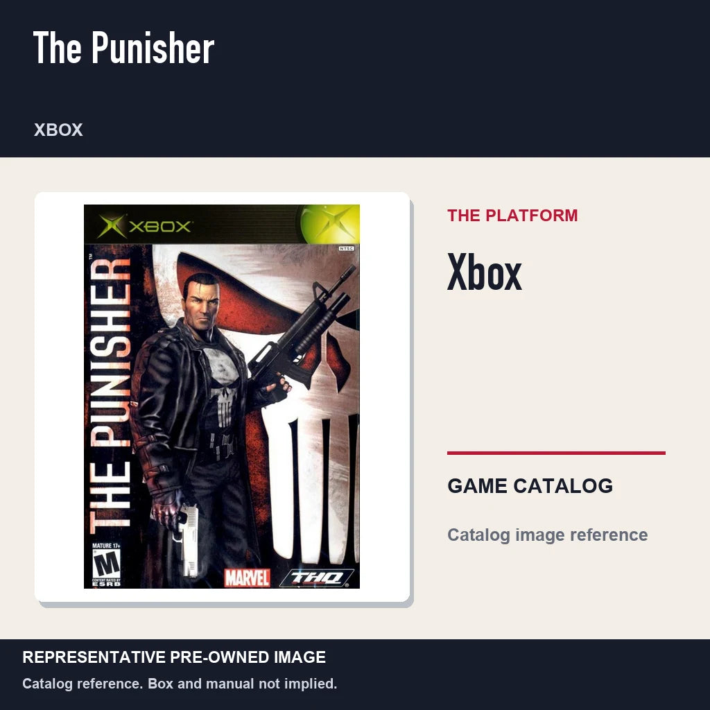 Representative pre-owned The Punisher (Xbox), platform product layout.