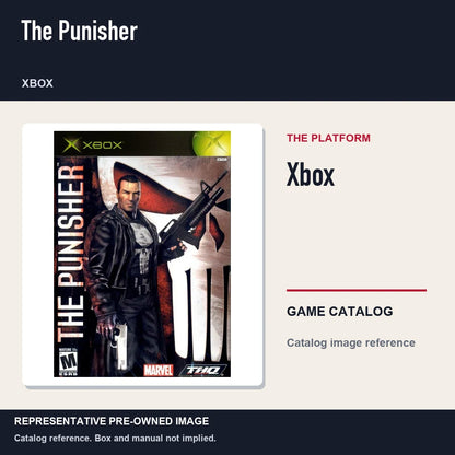 Representative pre-owned The Punisher (Xbox), platform product layout.