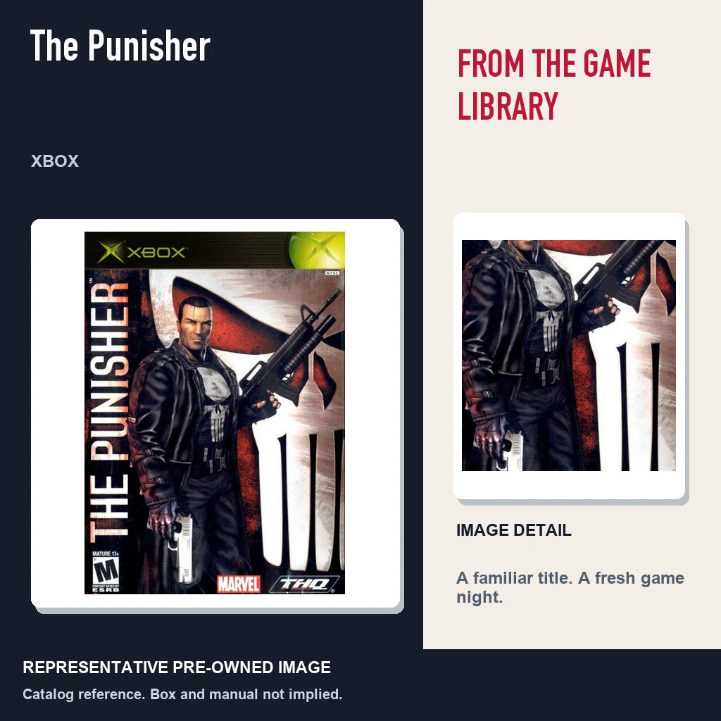 Representative pre-owned The Punisher (Xbox), editorial image and detail.