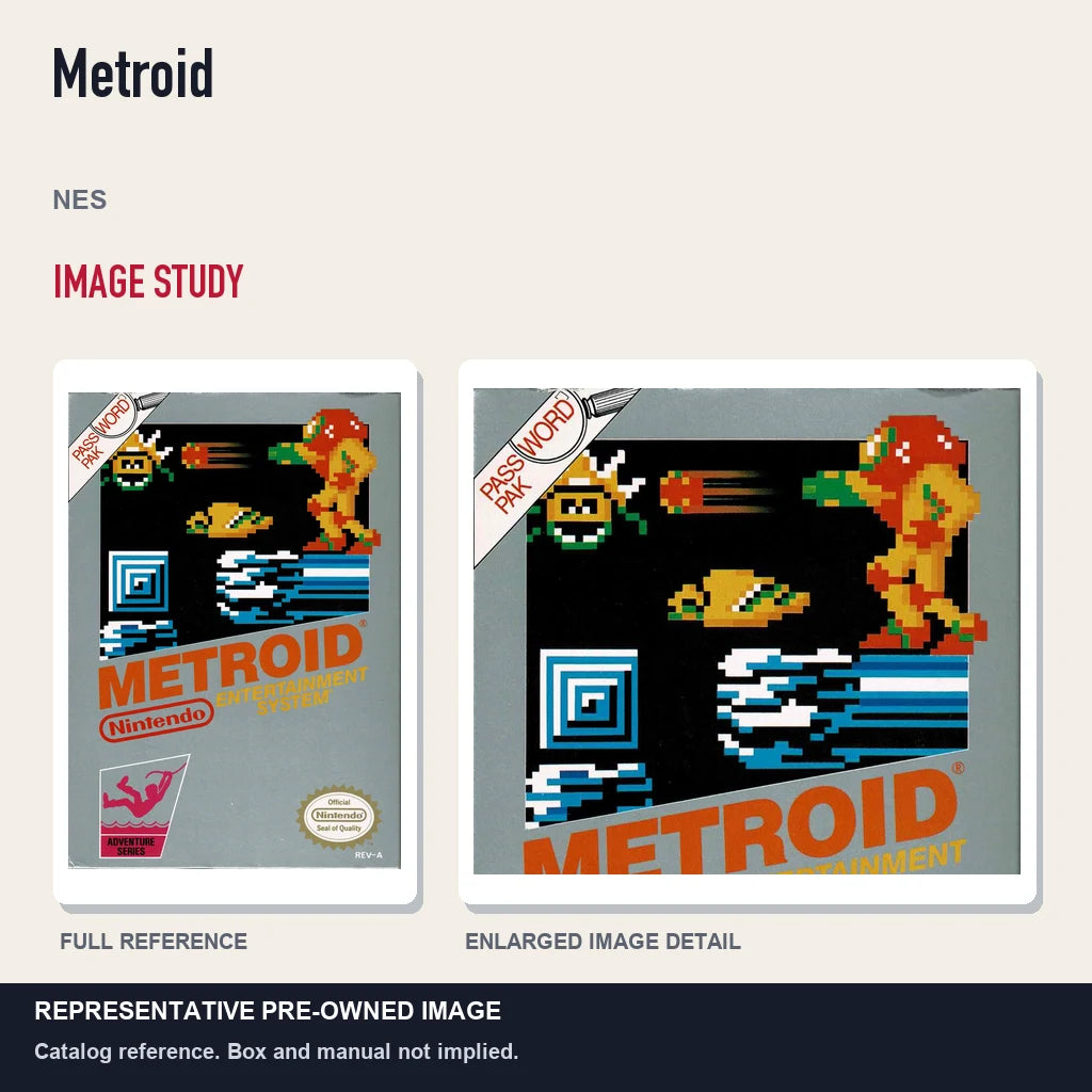 Representative pre-owned Metroid (NES), full image and detail.