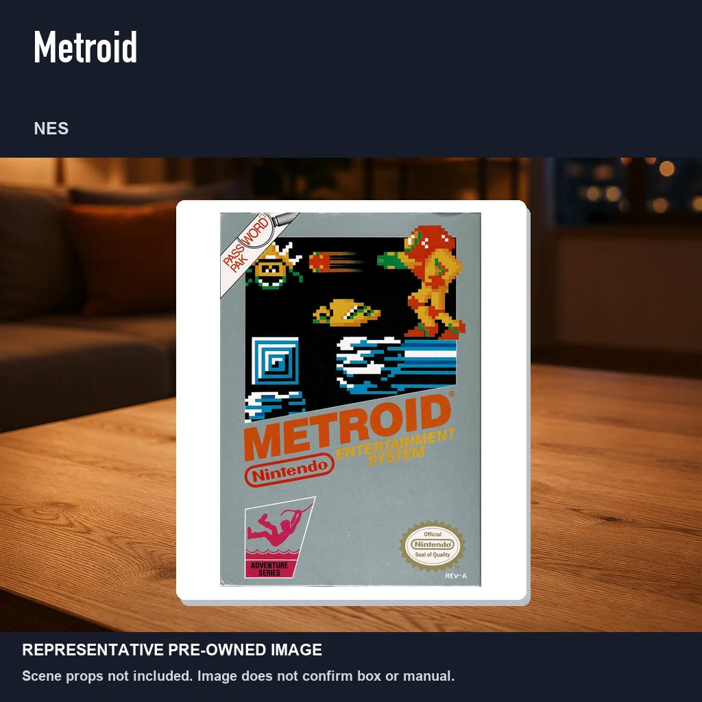 Representative pre-owned Metroid (NES), product image in a styled room scene.