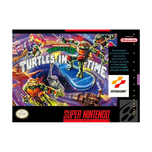 Representative pre-owned Teenage Mutant Ninja Turtles IV Turtles in Time (Super Nintendo), white product reference.