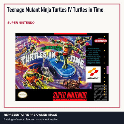 Representative pre-owned Teenage Mutant Ninja Turtles IV Turtles in Time (Super Nintendo), minimal product layout.
