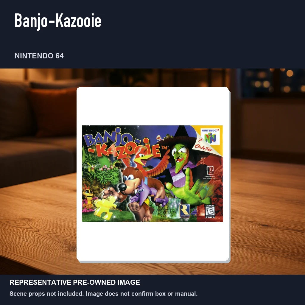 Representative pre-owned Banjo-Kazooie (Nintendo 64), product image in a styled room scene.