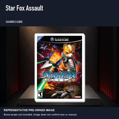 Representative pre-owned Star Fox Assault (GameCube), product image on a display panel.