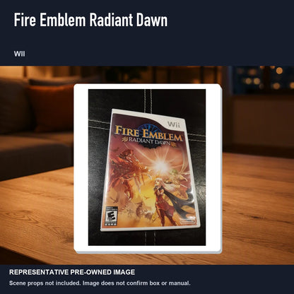 Representative pre-owned Fire Emblem Radiant Dawn (Wii), product image in a styled room scene.