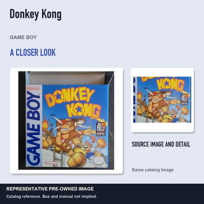 Representative pre-owned Donkey Kong (Game Boy), full image with detail inset.