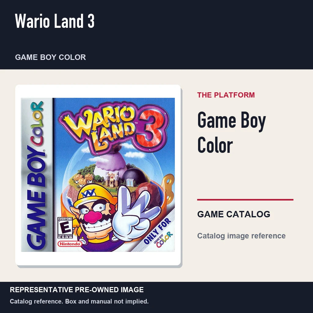 Representative pre-owned Wario Land 3 (Game Boy Color), platform product layout.