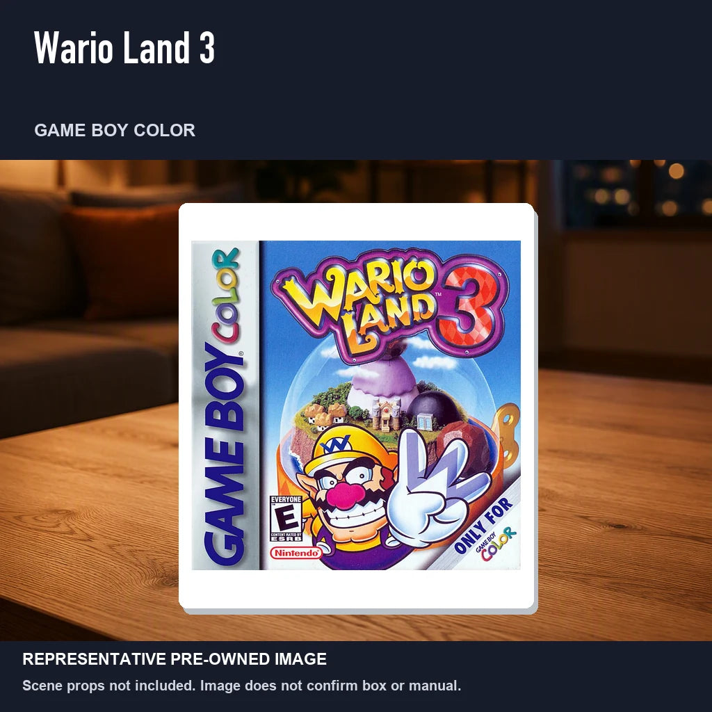 Representative pre-owned Wario Land 3 (Game Boy Color), product image in a styled room scene.