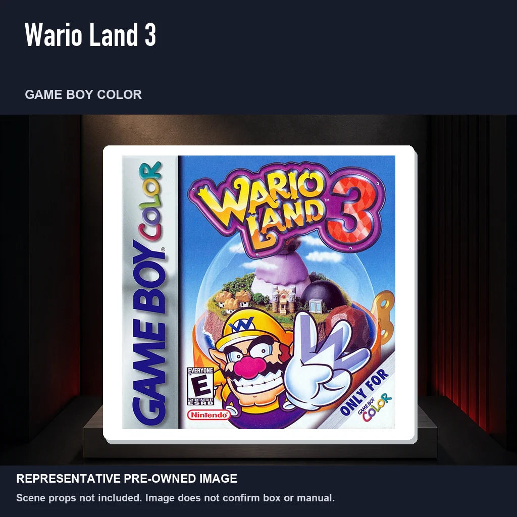 Representative pre-owned Wario Land 3 (Game Boy Color), product image on a display panel.