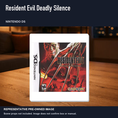Representative pre-owned Resident Evil Deadly Silence (Nintendo DS), product image in a styled room scene.
