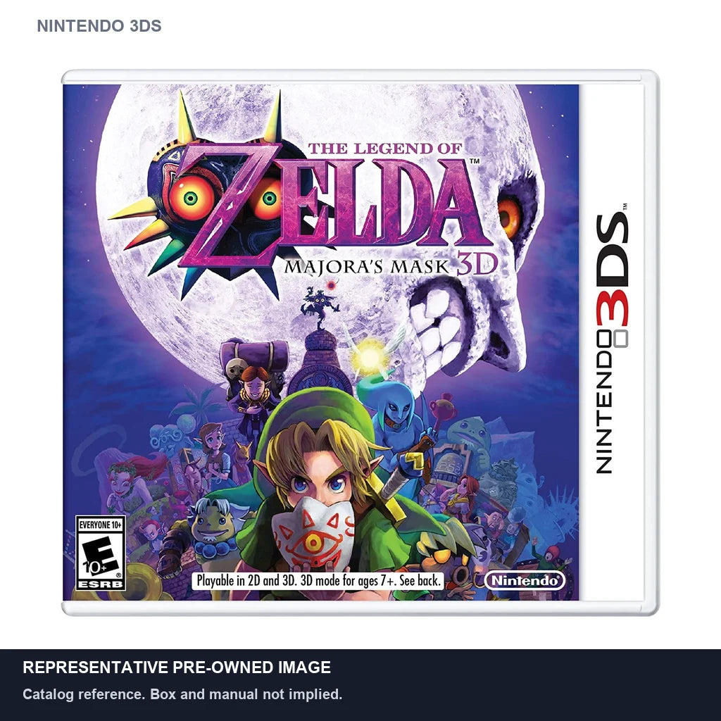 Representative pre-owned Zelda Majora's Mask 3D (Nintendo 3DS), white product reference.