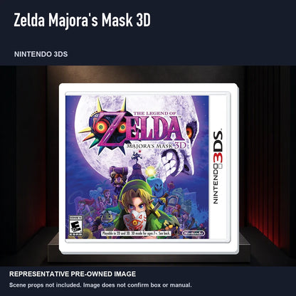 Representative pre-owned Zelda Majora's Mask 3D (Nintendo 3DS), product image on a display panel.