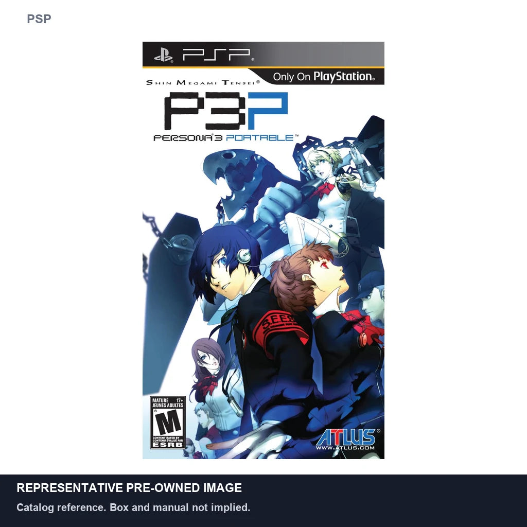 Representative pre-owned Shin Megami Tensei: Persona 3 Portable (PSP), white product reference.