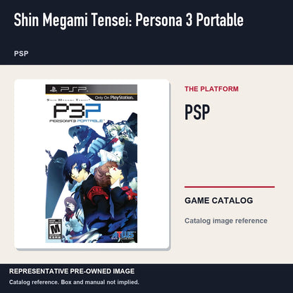 Representative pre-owned Shin Megami Tensei: Persona 3 Portable (PSP), platform product layout.