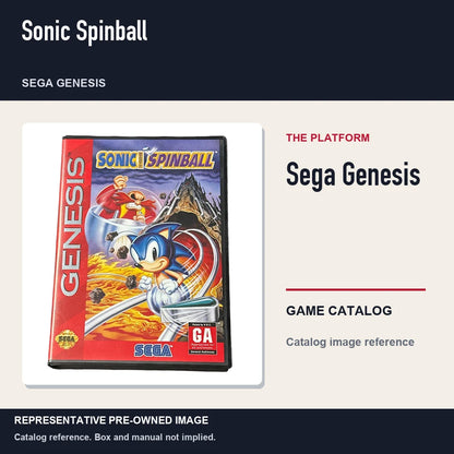 Representative pre-owned Sonic Spinball (Sega Genesis), platform product layout.