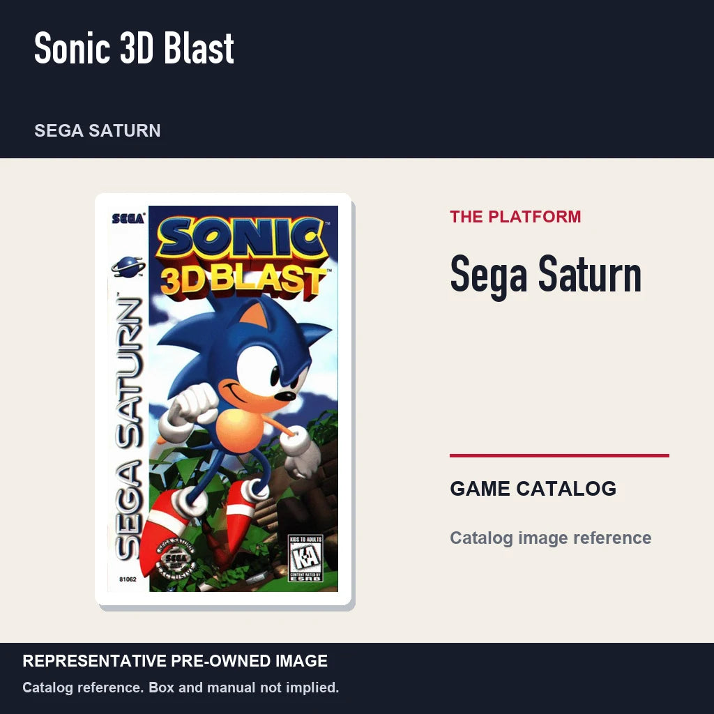 Representative pre-owned Sonic 3D Blast (Sega Saturn), platform product layout.