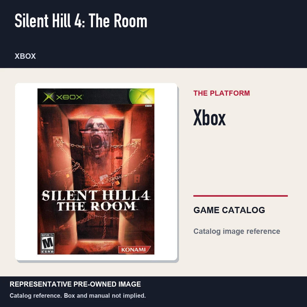 Representative pre-owned Silent Hill 4: The Room (Xbox), platform product layout.