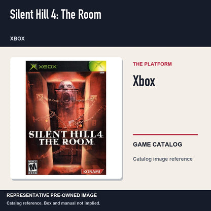 Representative pre-owned Silent Hill 4: The Room (Xbox), platform product layout.