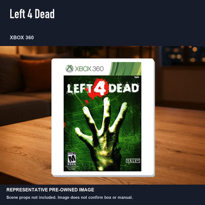 Representative pre-owned Left 4 Dead (Xbox 360), product image in a styled room scene.