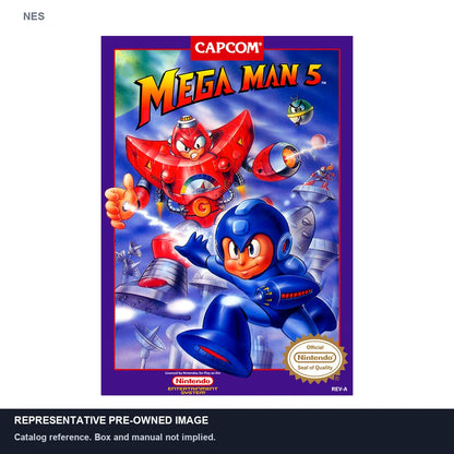Representative pre-owned Mega Man 5 (NES), white product reference.