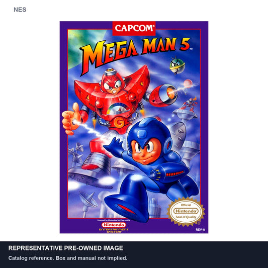 Representative pre-owned Mega Man 5 (NES), white product reference.