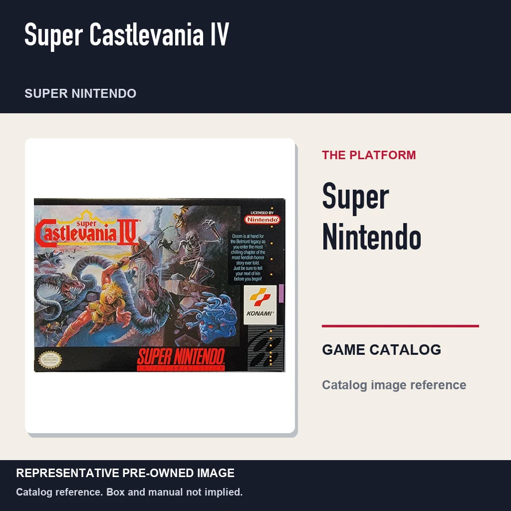 Representative pre-owned Super Castlevania IV (Super Nintendo), platform product layout.
