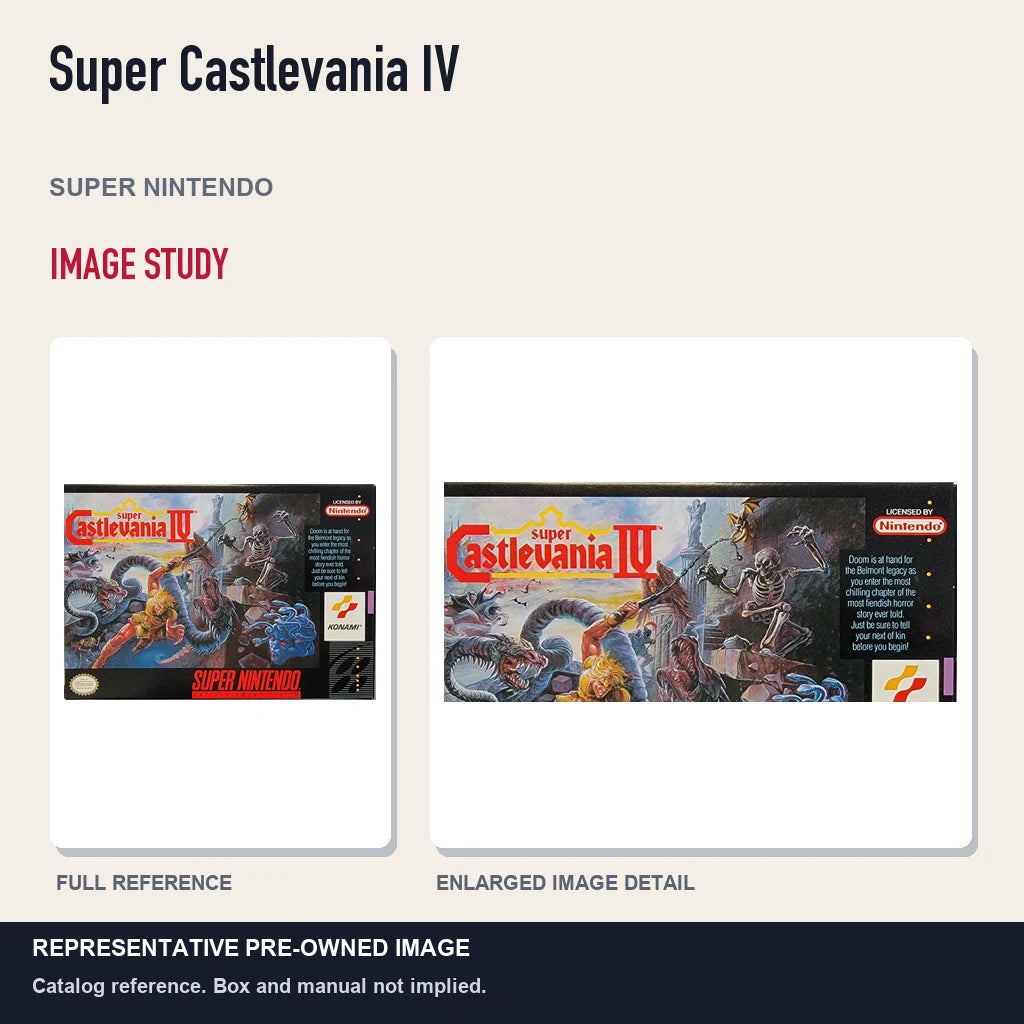Representative pre-owned Super Castlevania IV (Super Nintendo), full image and detail.