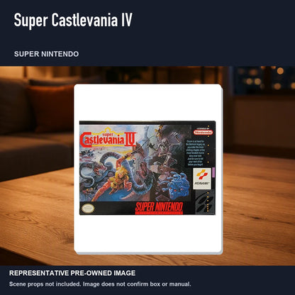 Representative pre-owned Super Castlevania IV (Super Nintendo), product image in a styled room scene.