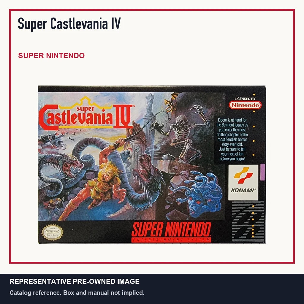 Representative pre-owned Super Castlevania IV (Super Nintendo), minimal product layout.