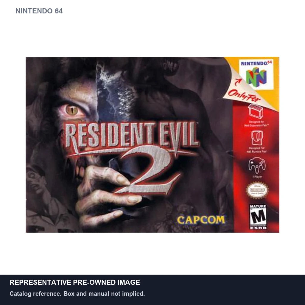 Representative pre-owned Resident Evil 2 (Nintendo 64), white product reference.
