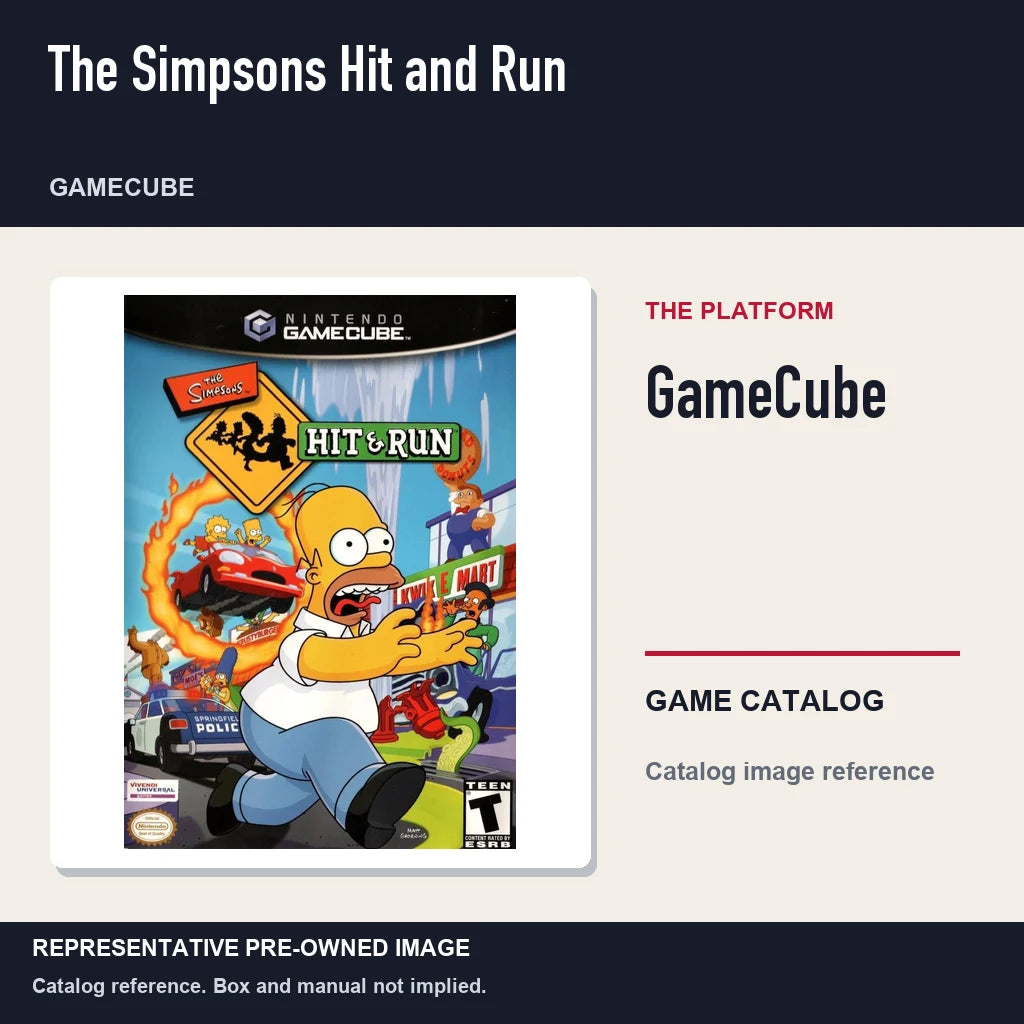 Representative pre-owned The Simpsons Hit and Run (GameCube), platform product layout.