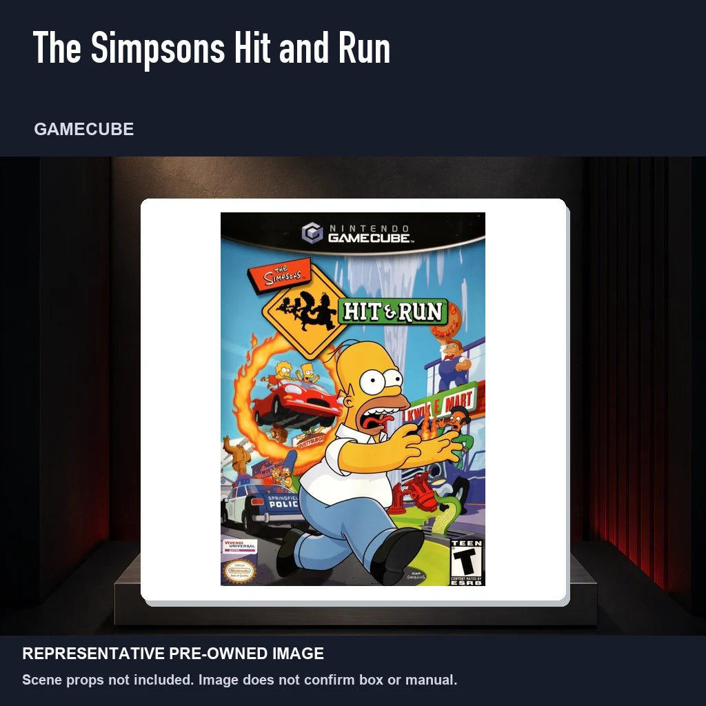 Representative pre-owned The Simpsons Hit and Run (GameCube), product image on a display panel.