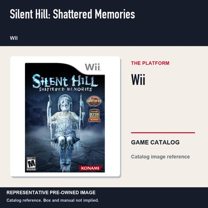 Representative pre-owned Silent Hill: Shattered Memories (Wii), platform product layout.