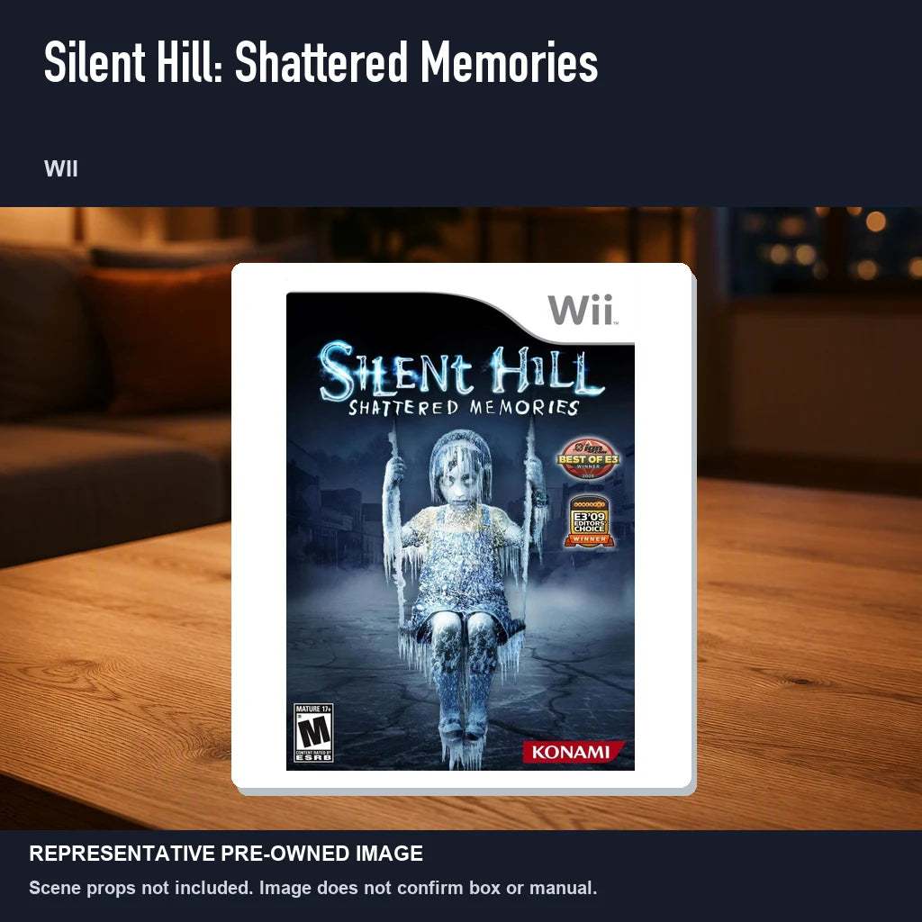 Representative pre-owned Silent Hill: Shattered Memories (Wii), product image in a styled room scene.