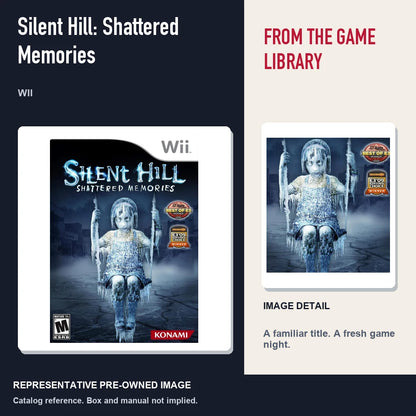 Representative pre-owned Silent Hill: Shattered Memories (Wii), editorial image and detail.