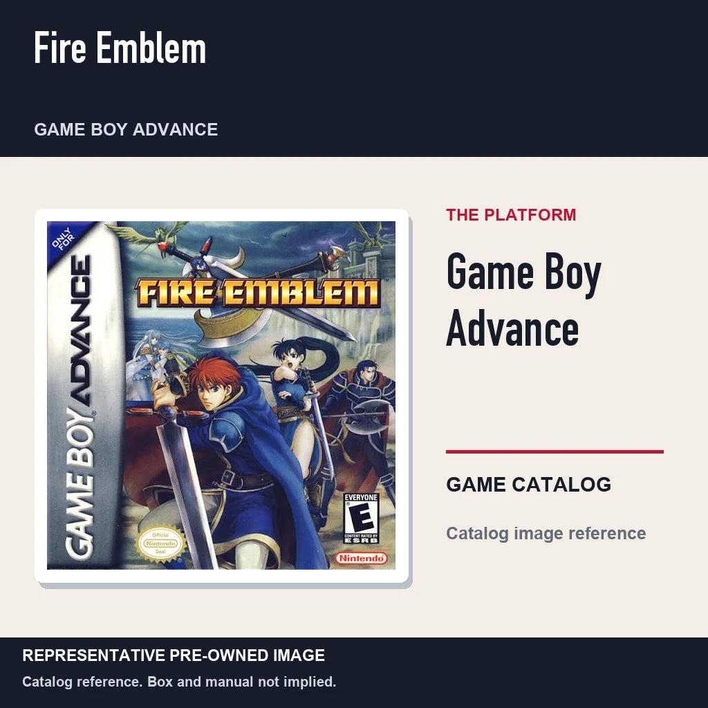 Representative pre-owned Fire Emblem (Game Boy Advance), platform product layout.