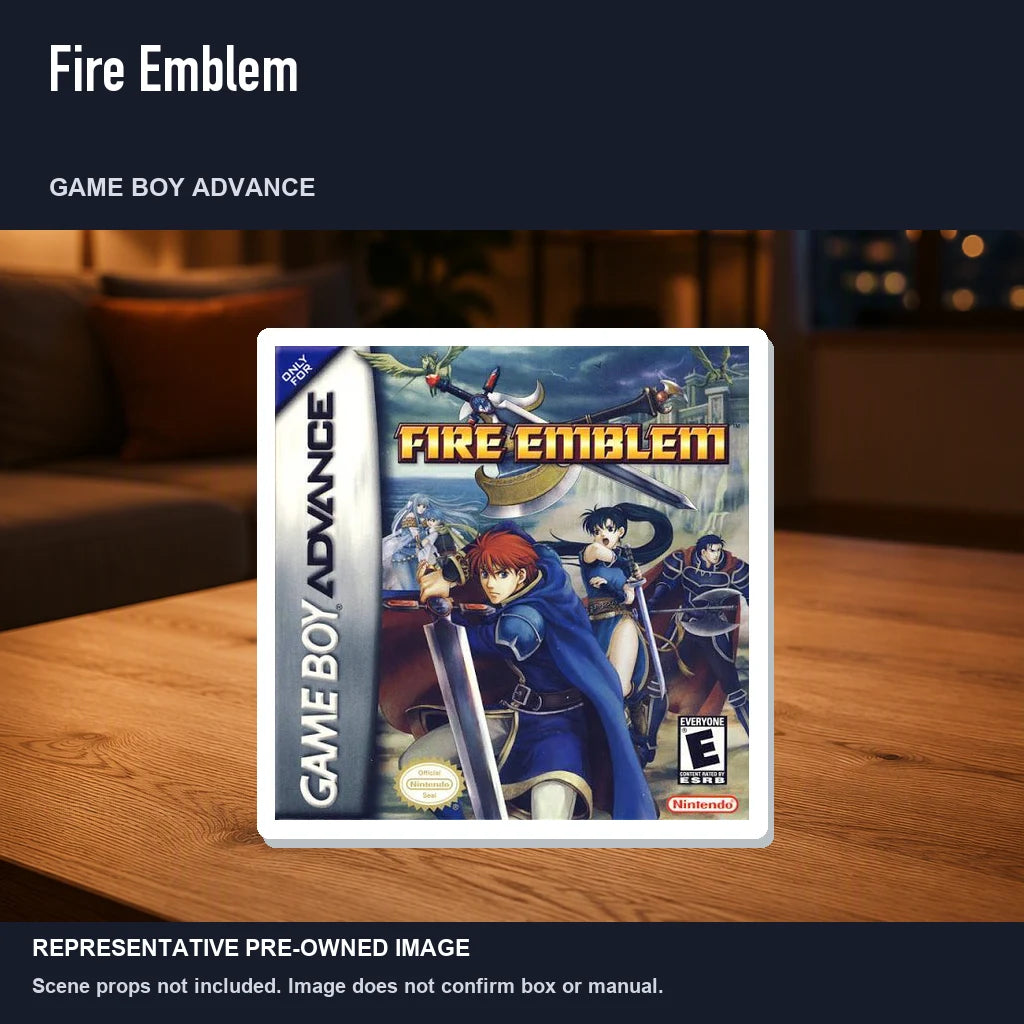 Representative pre-owned Fire Emblem (Game Boy Advance), product image in a styled room scene.