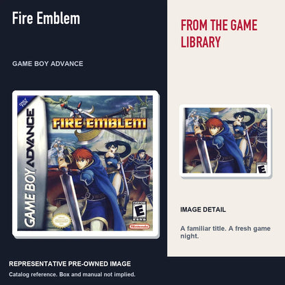 Representative pre-owned Fire Emblem (Game Boy Advance), editorial image and detail.