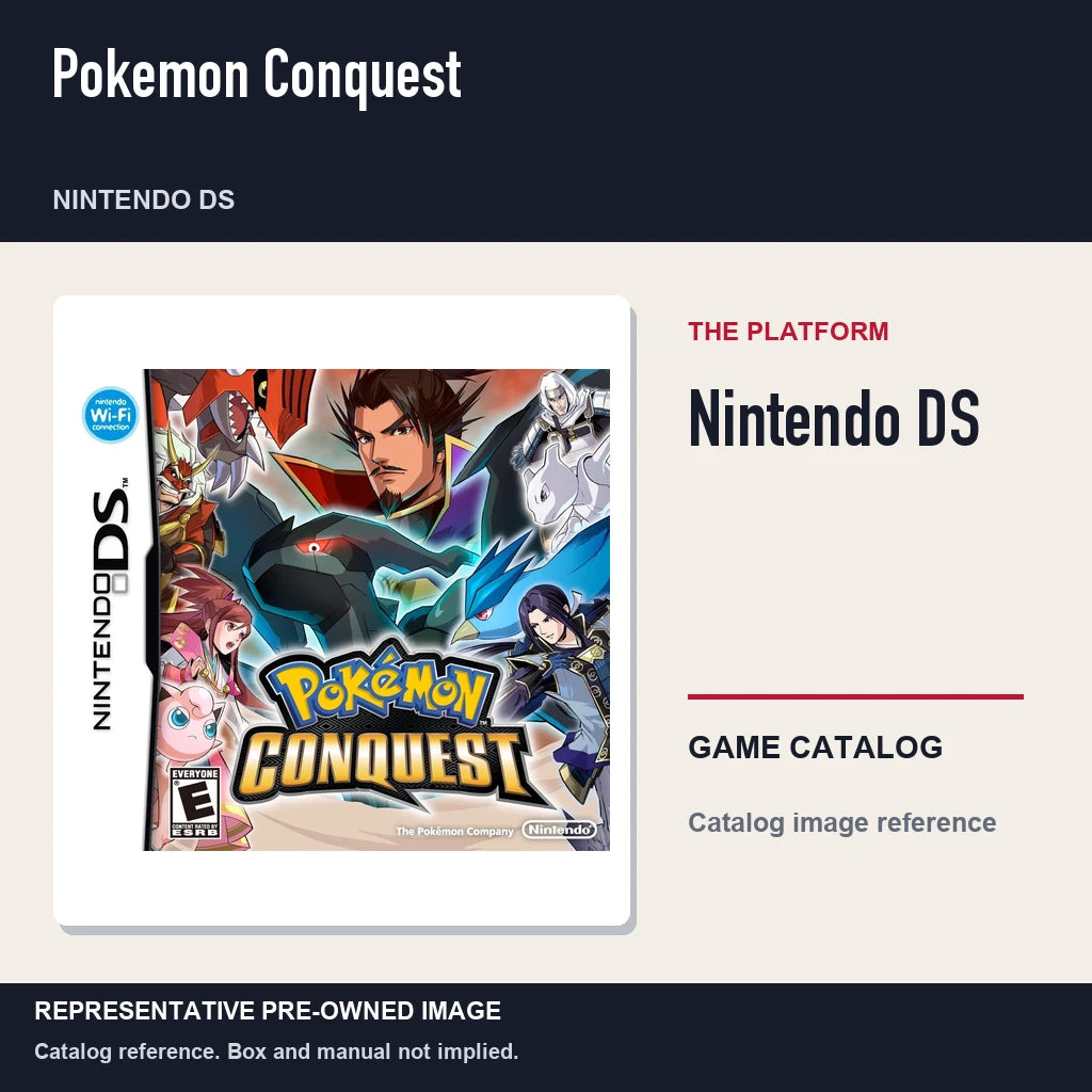 Representative pre-owned Pokemon Conquest (Nintendo DS), platform product layout.