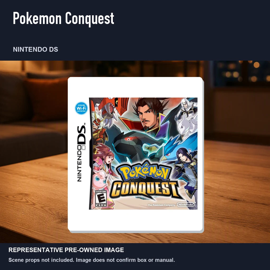 Representative pre-owned Pokemon Conquest (Nintendo DS), product image in a styled room scene.