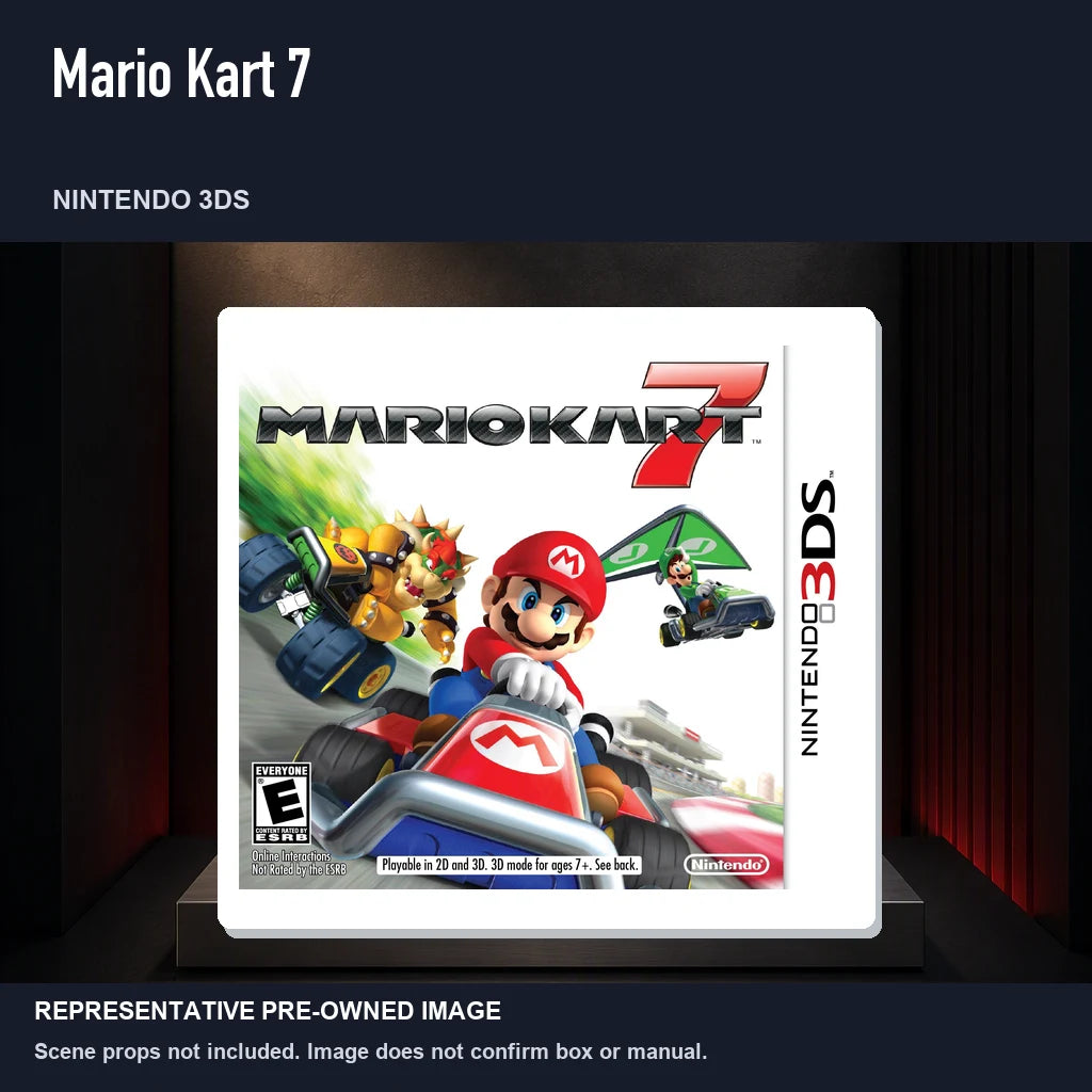 Representative pre-owned Mario Kart 7 (Nintendo 3DS), product image on a display panel.