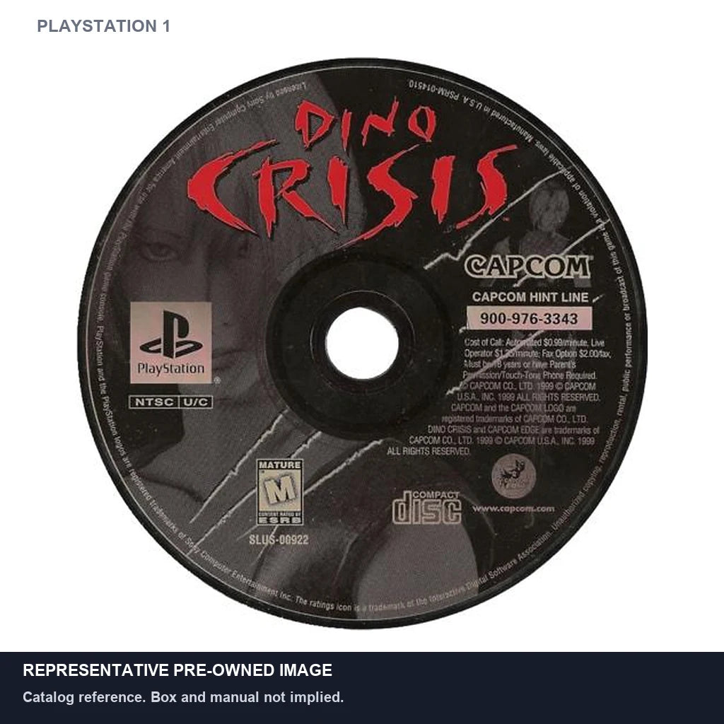 Representative pre-owned Dino Crisis (PlayStation 1), white product reference.