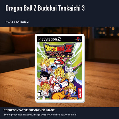 Representative pre-owned Dragon Ball Z Budokai Tenkaichi 3 (PlayStation 2), product image in a styled room scene.