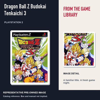 Representative pre-owned Dragon Ball Z Budokai Tenkaichi 3 (PlayStation 2), editorial image and detail.