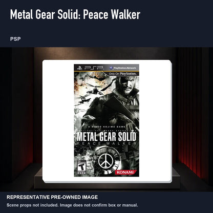 Representative pre-owned Metal Gear Solid: Peace Walker (PSP), product image on a display panel.