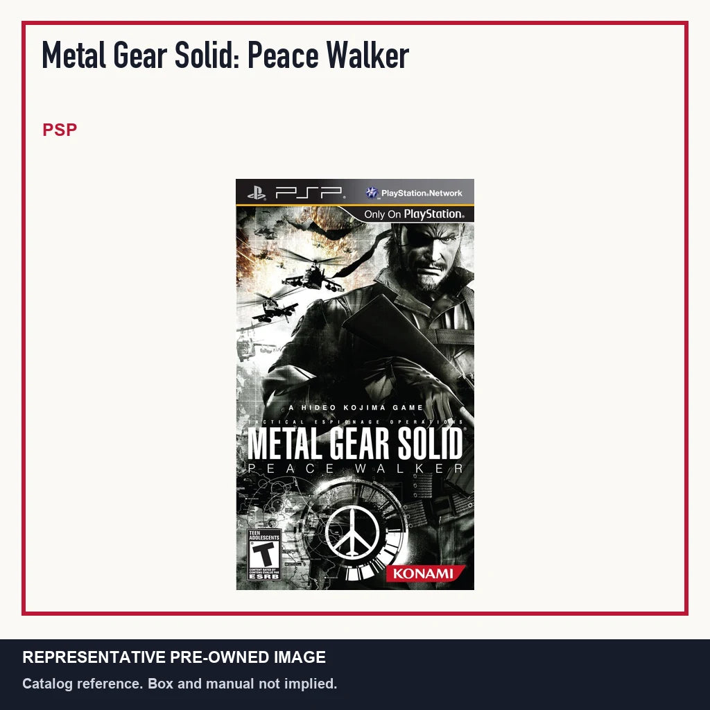 Representative pre-owned Metal Gear Solid: Peace Walker (PSP), minimal product layout.