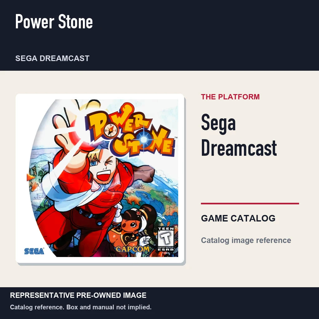 Representative pre-owned Power Stone (Sega Dreamcast), platform product layout.