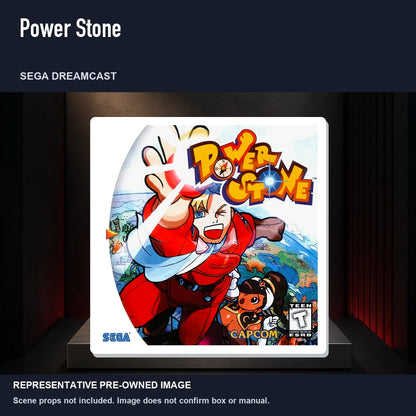 Representative pre-owned Power Stone (Sega Dreamcast), product image on a display panel.
