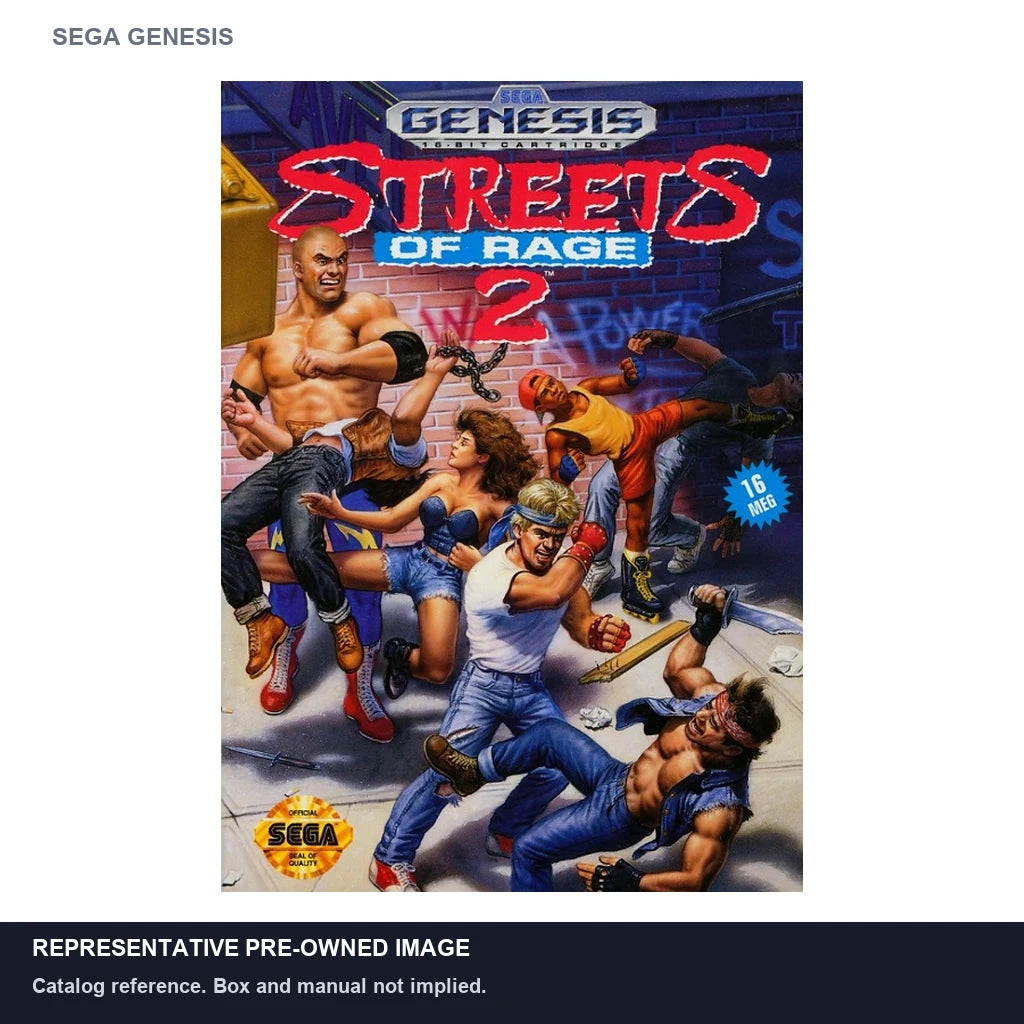 Representative pre-owned Streets of Rage 2 (Sega Genesis), white product reference.